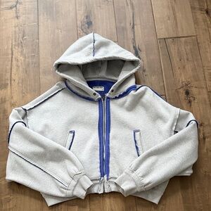 Free People we the free cropped zip up sweater size medium